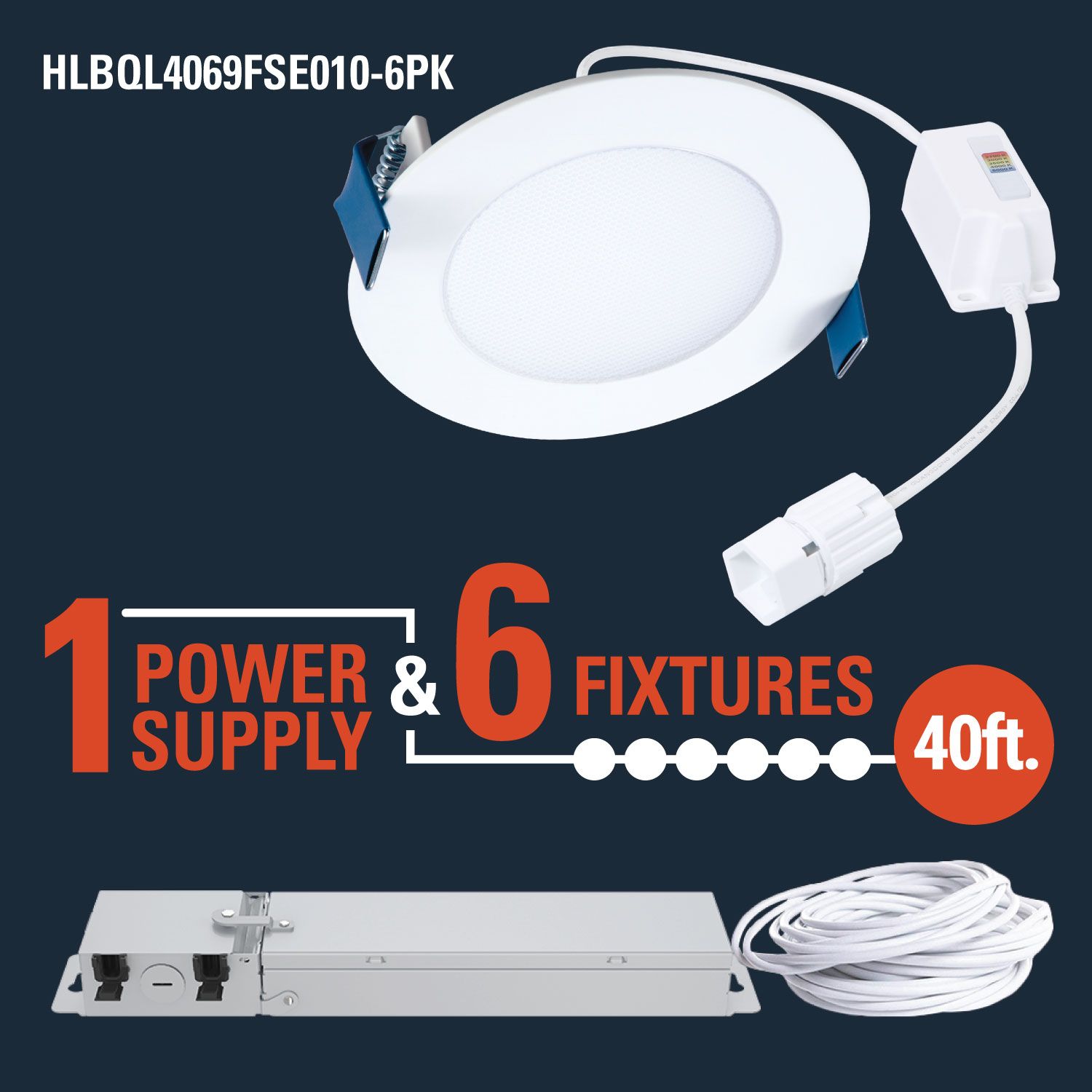 Halo HLB 4 Slim Edge Canless 10W LED Downlight CCT, Dimmable, 600 Lumens